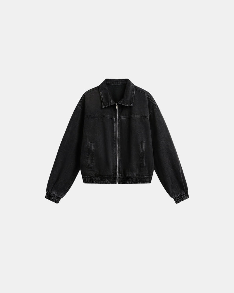 Bomberjacke aus gewaschenem Denim