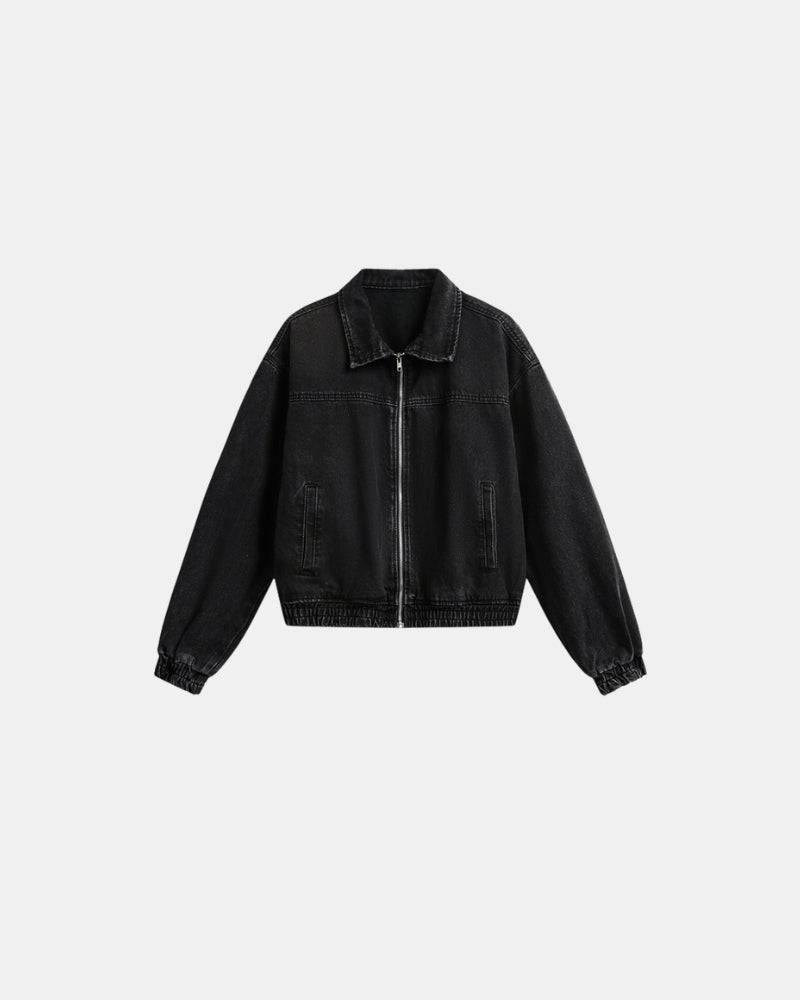 Washed Denim Bomber Jacket