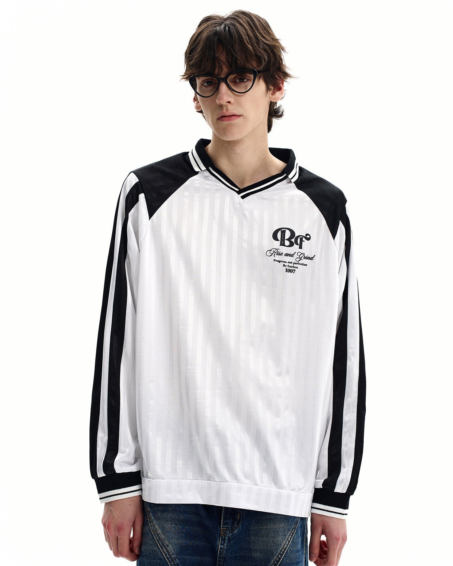 Stripe Panel Technical Jersey Top