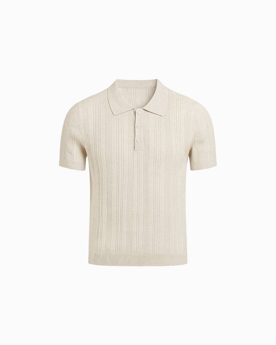 Ribbed Cotton Polo Shirt