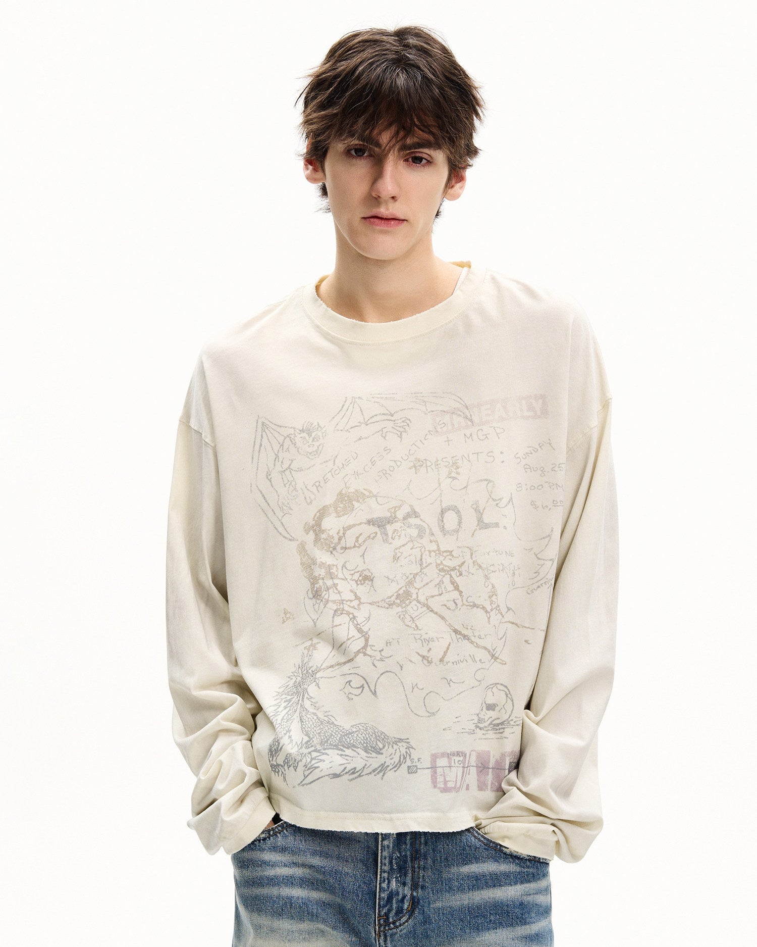 Lightweight Sketch Graphic Long Sleeve Tee