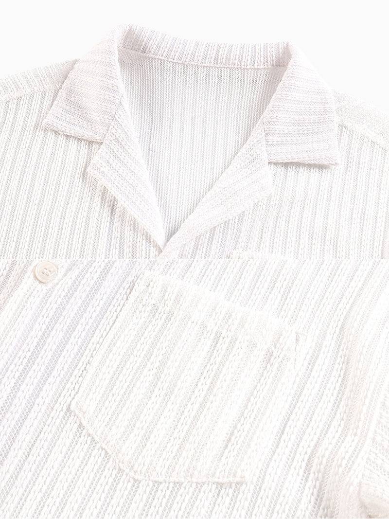 Short Sleeve Textured Stripe Shirt