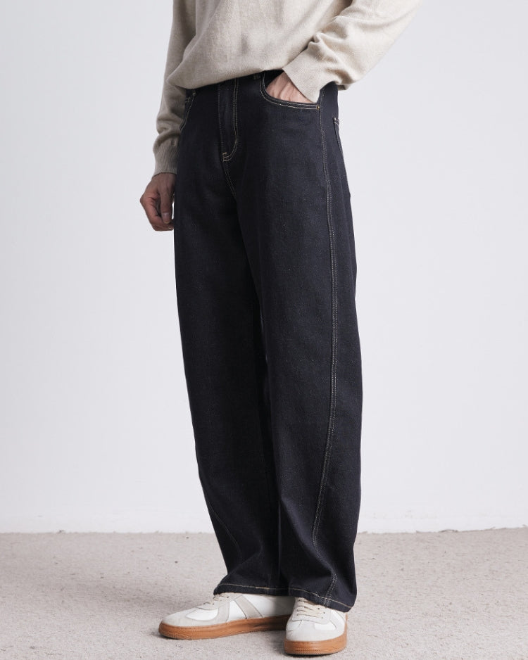 Raw Indigo Jeans mit geradem Bein