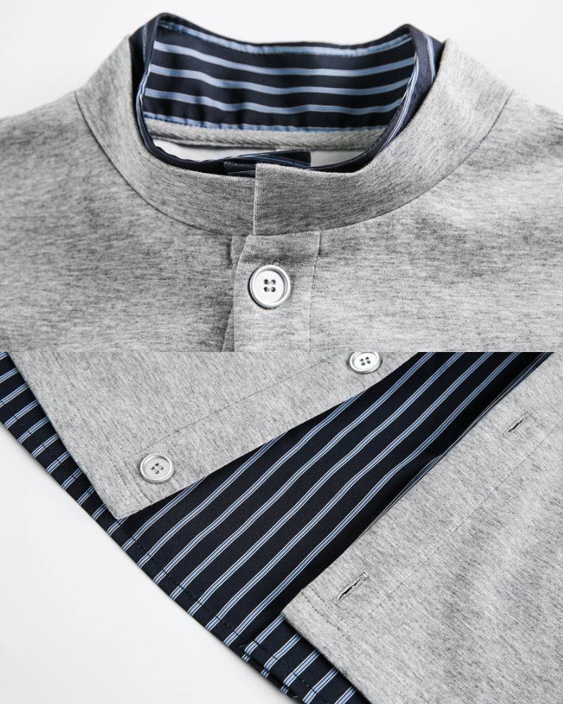 Striped Layered Button-Up Shirt