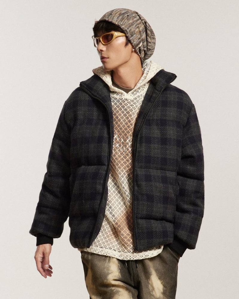 Quilted ANSWER ME Embroided Check Jacket