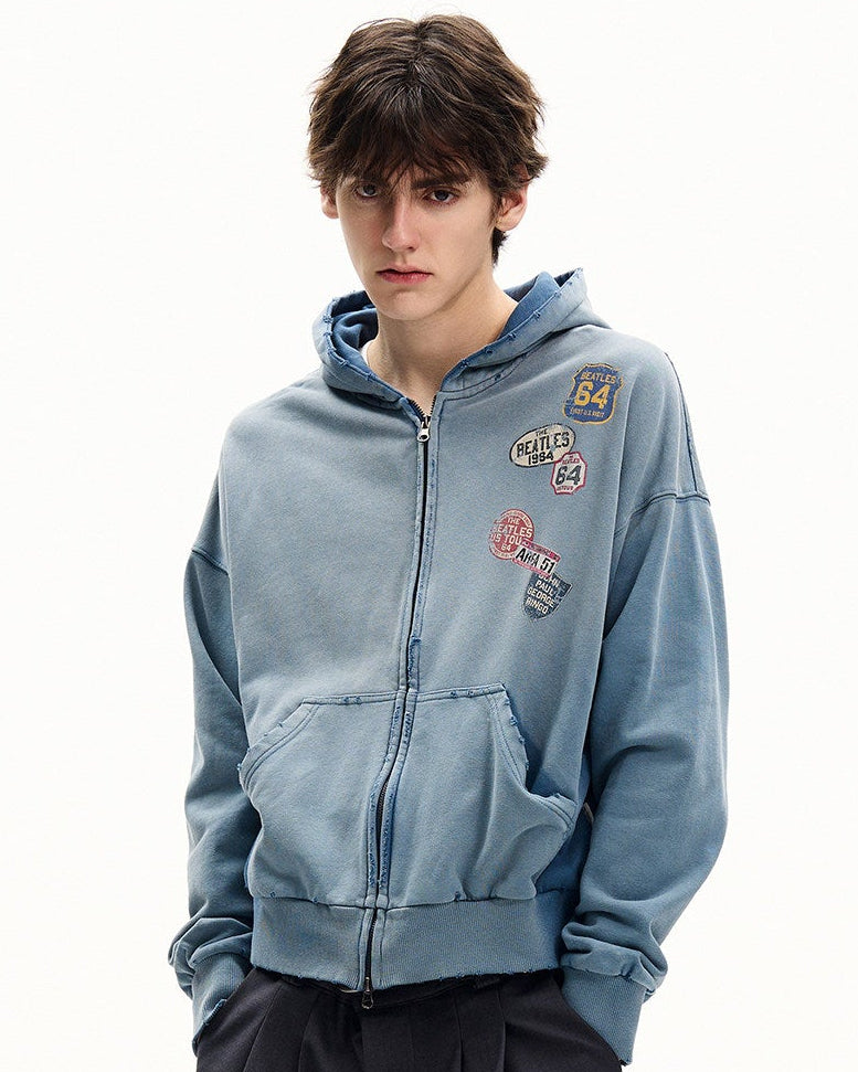 Graphic Cotton Zip Hoodie