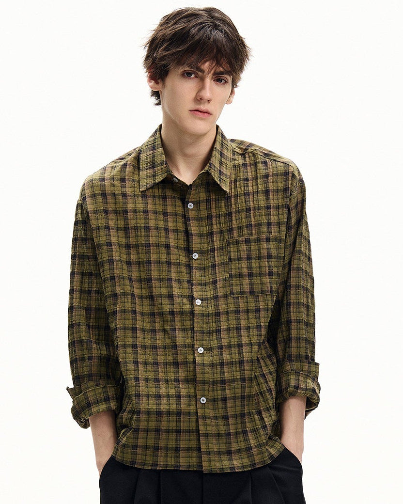 Brushed Plaid Cotton Shirt