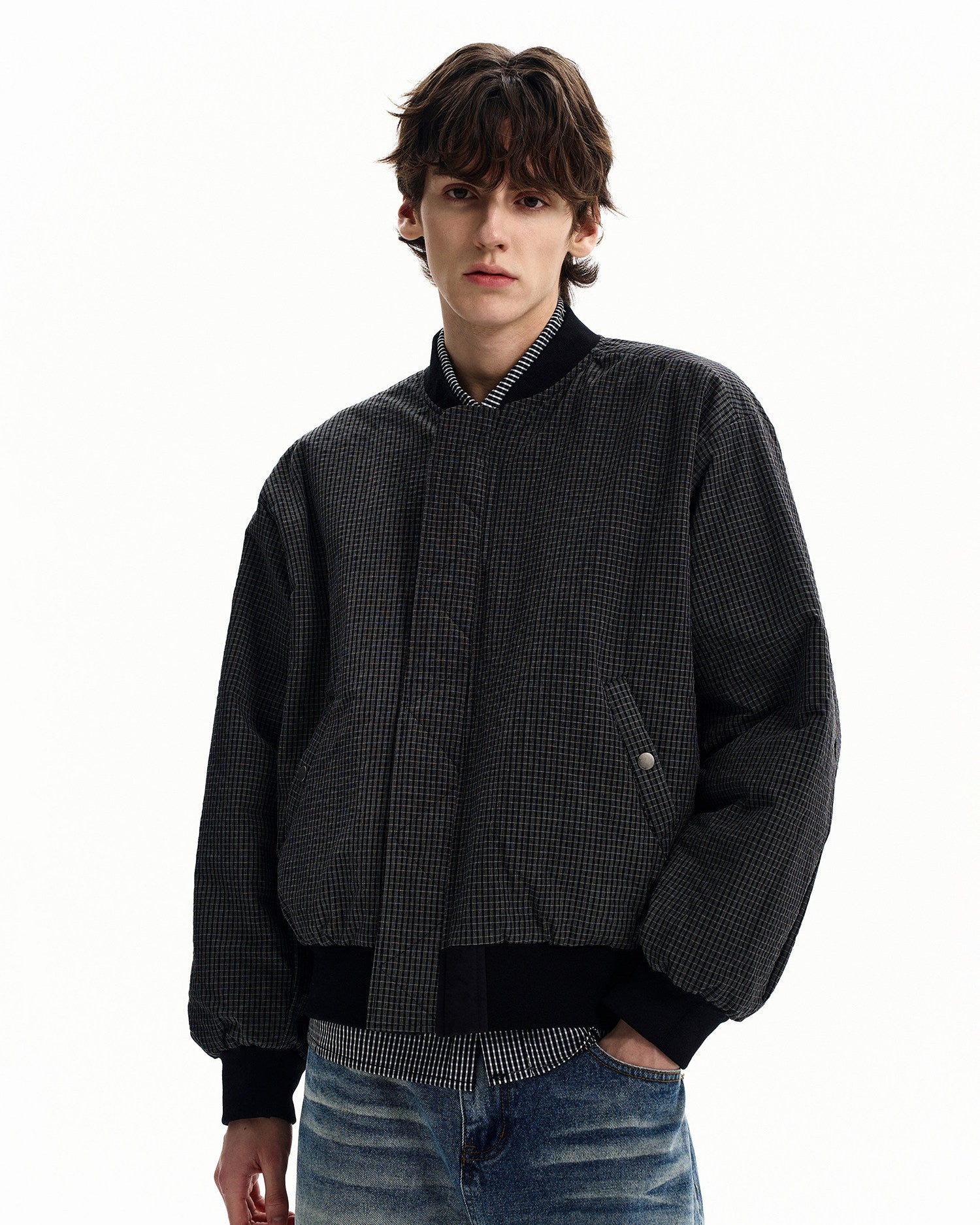 Plaid Lined Cotton Utility Jacket