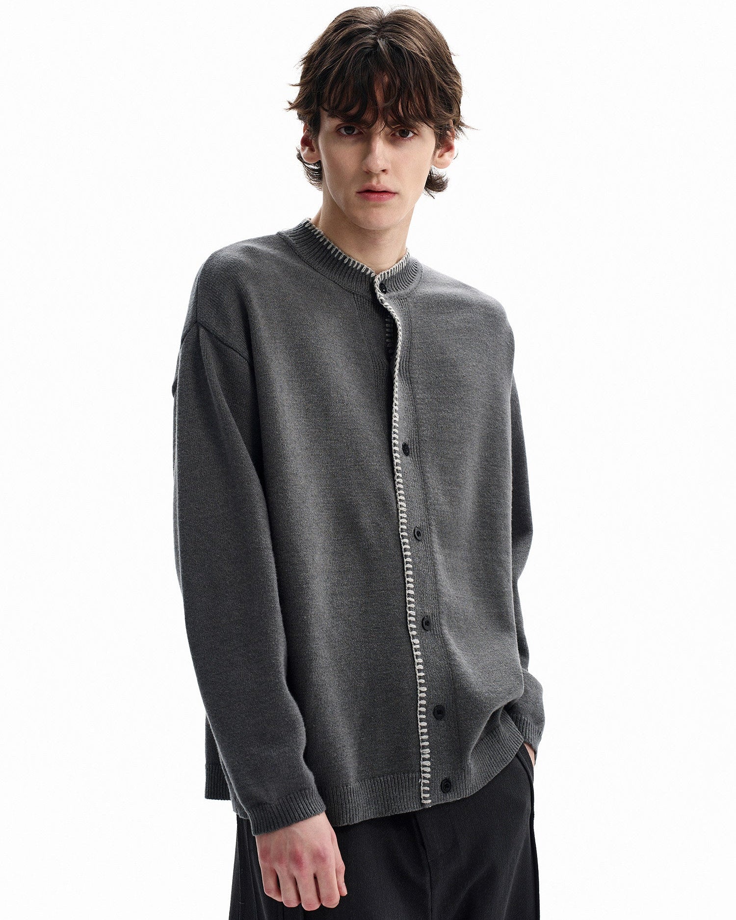 Fine Knit Button Cardigan