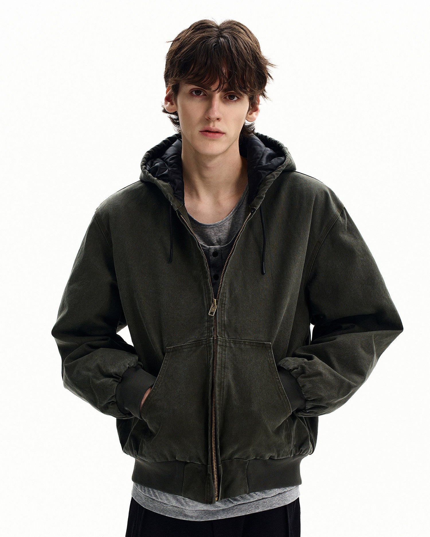 Full Zip Cotton Hooded Jacket