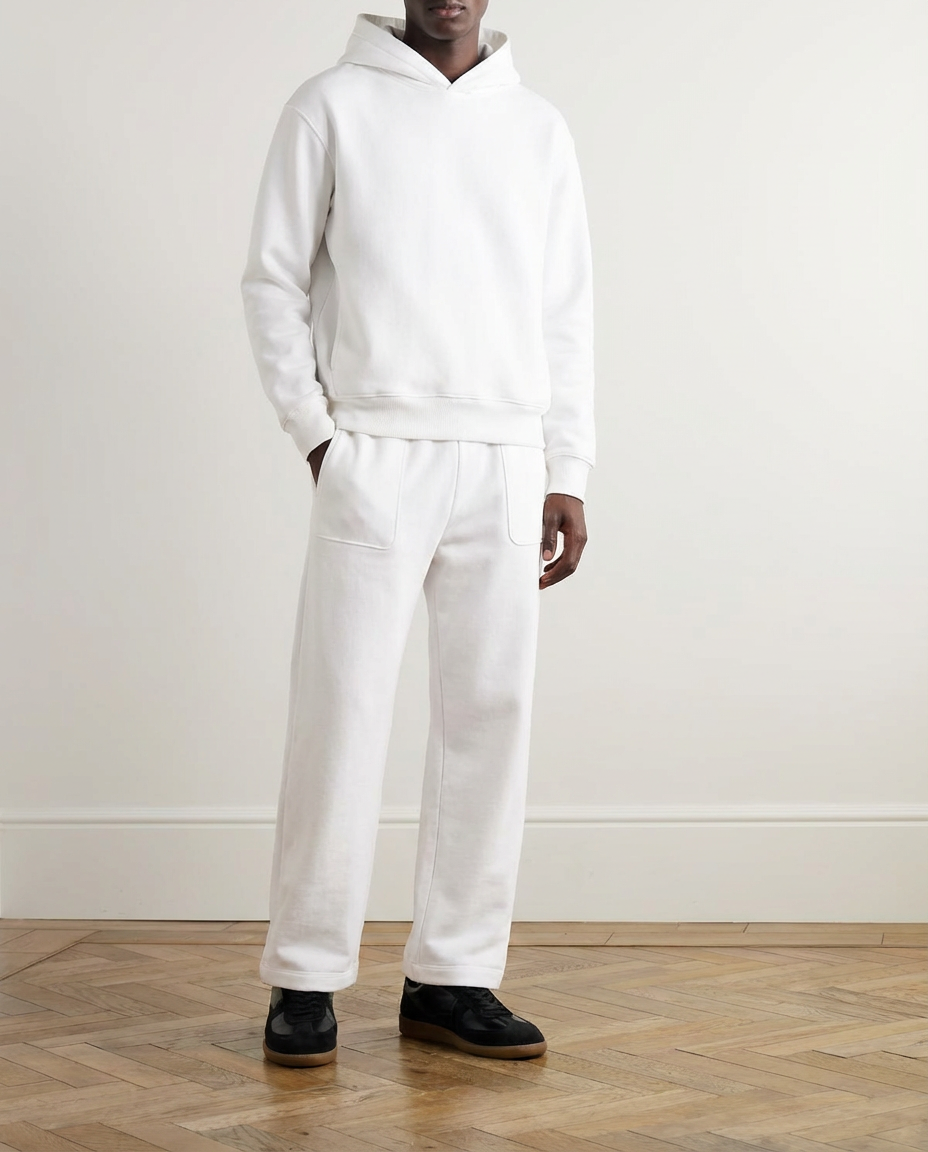 2-piece Loose Fit Hoodie and Joggers Set - White