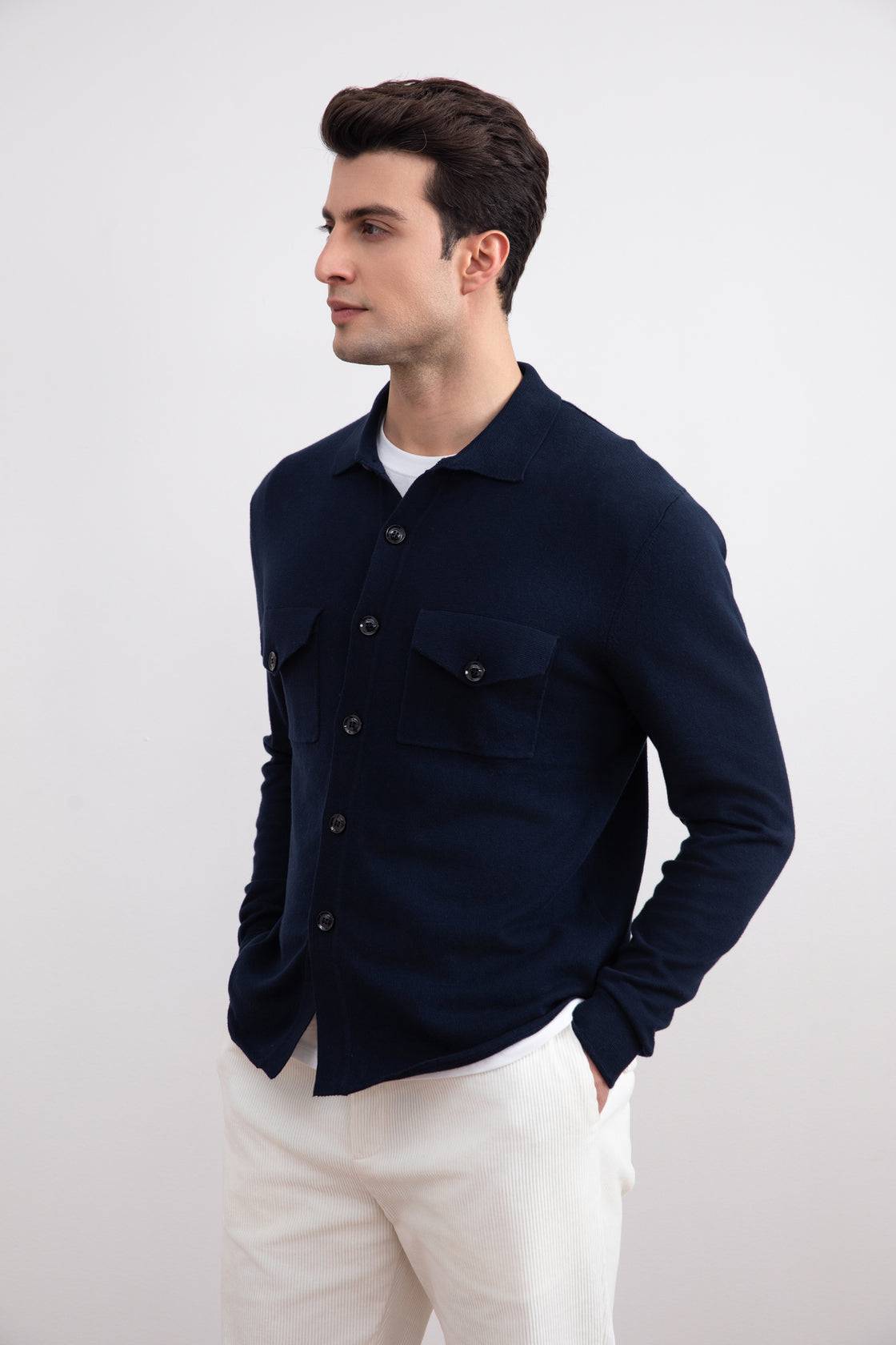 Navy Flap-pocket Overshirt - Tour&Tate