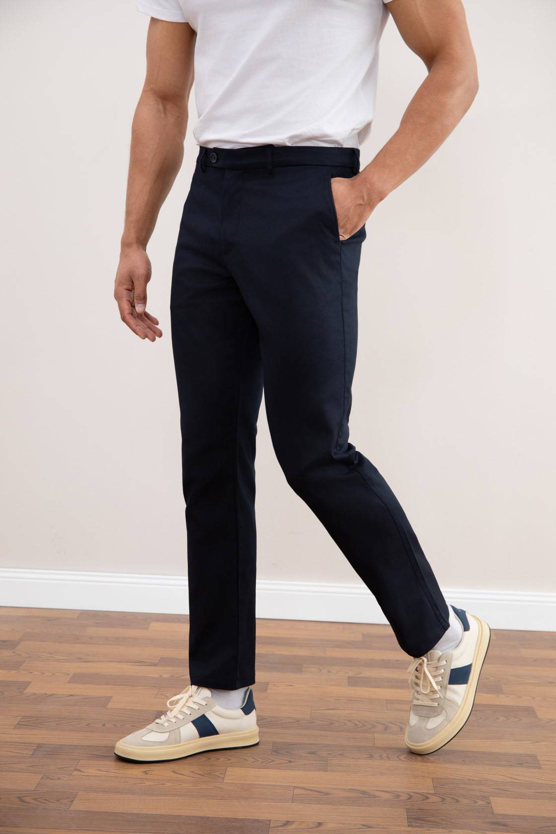 Navy Stretch Straight-Fit Chino - Tour&Tate
