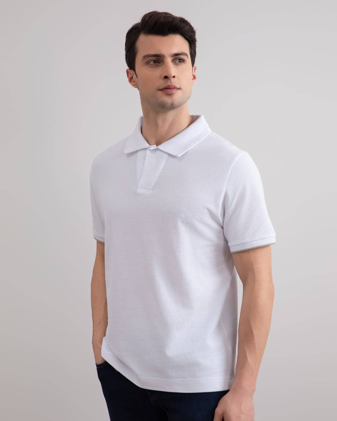 White Cruise Open Polo Shirt - Tour&Tate