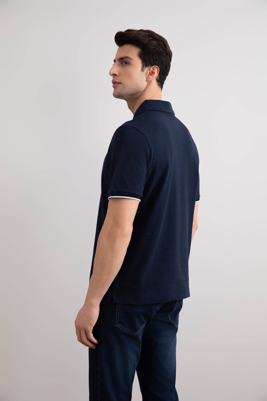 Navy Cruise Open Polo Shirt - Tour&Tate