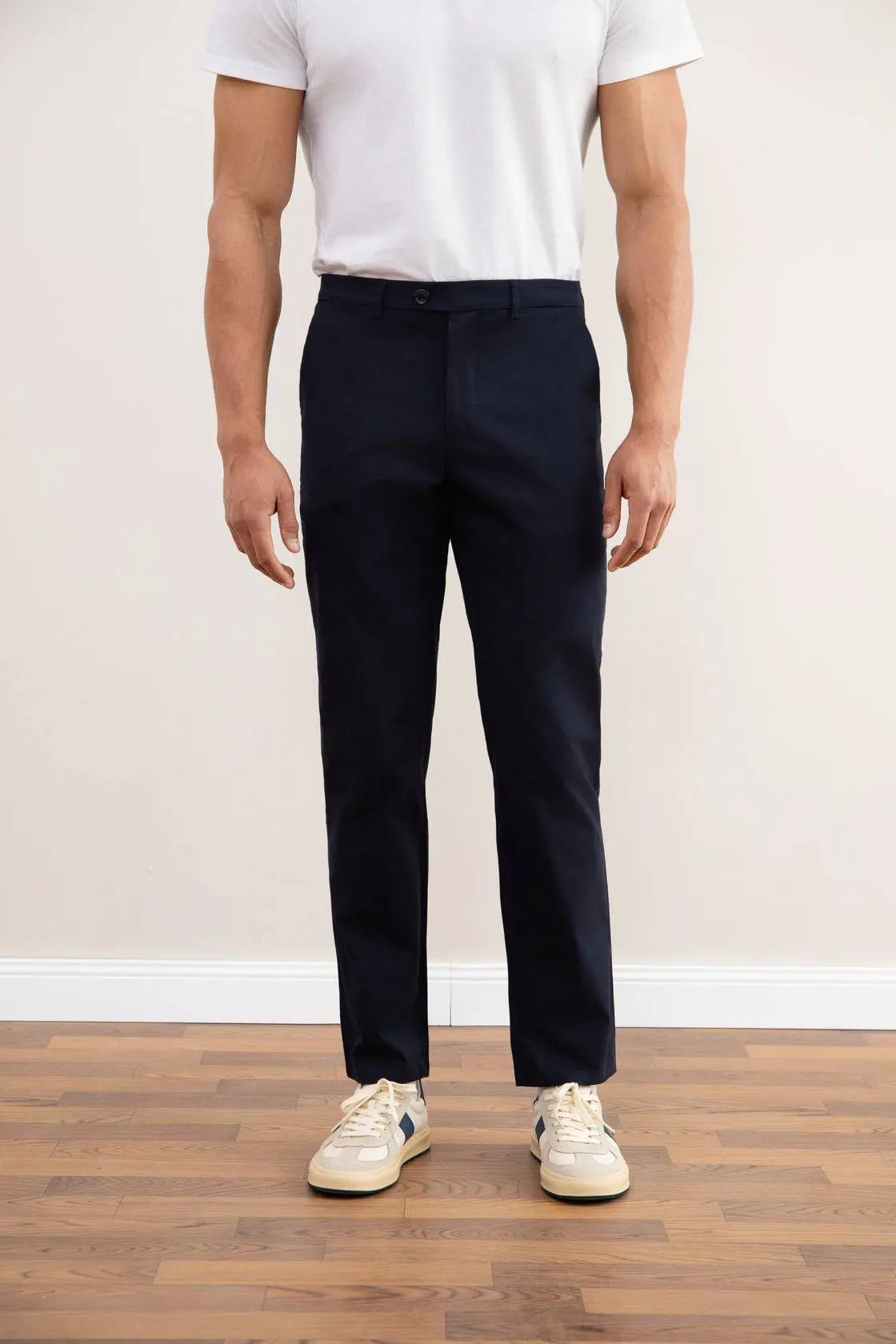Navy Blue Straight-Fit Chino - Tour&Tate