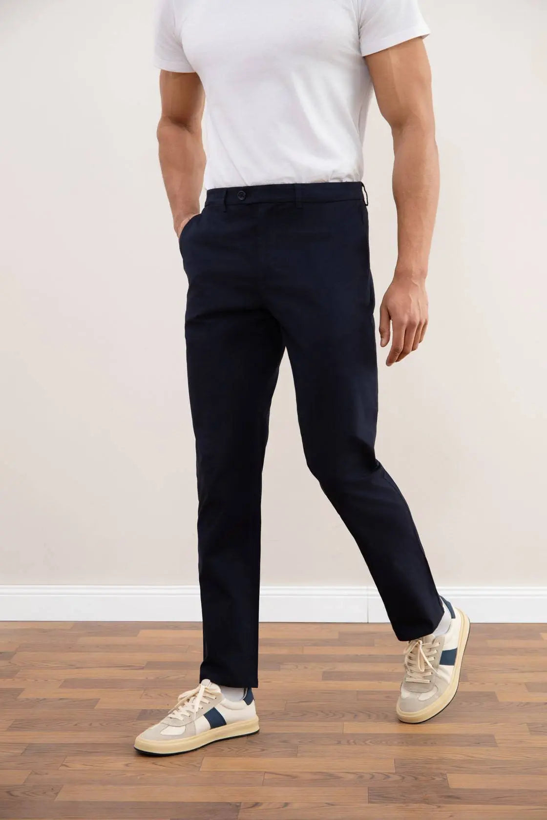 Navy Blue Straight-Fit Chino - Tour&Tate