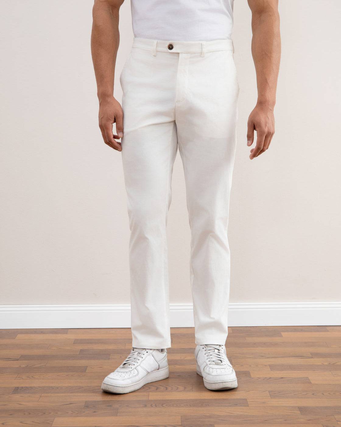 White Straight-Fit Chino - Tour&Tate