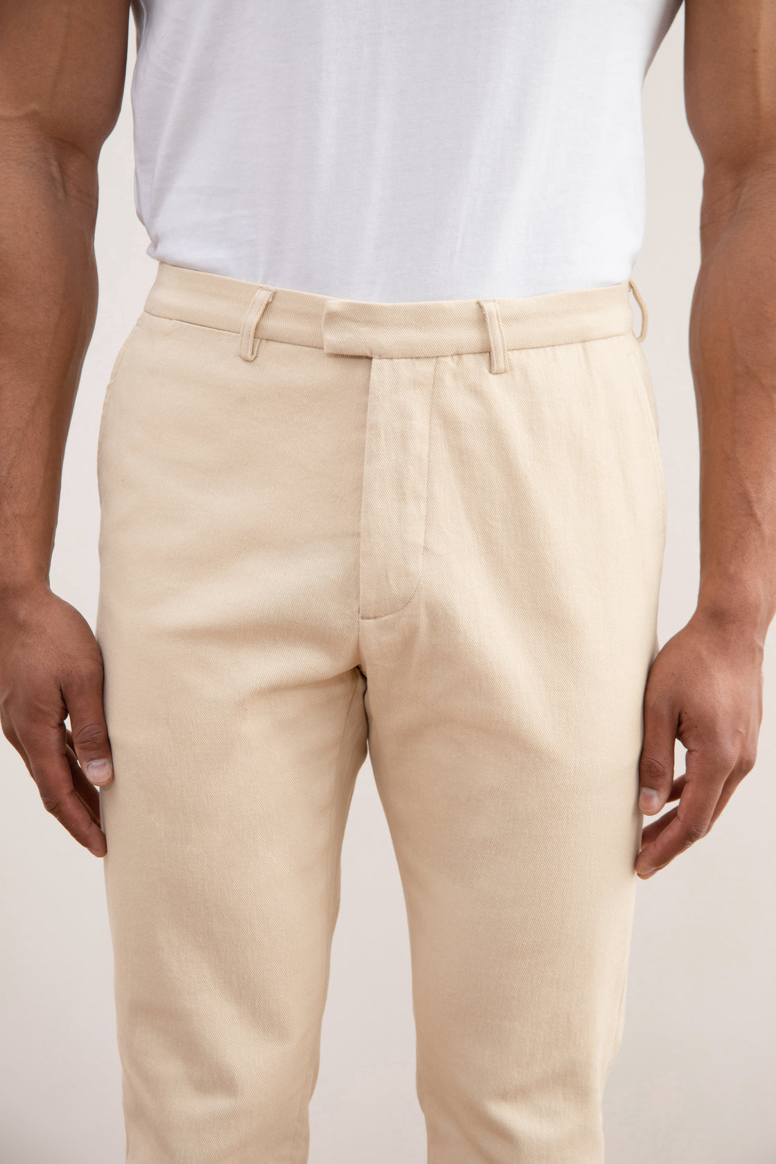 Pantalon d'hiver beige à coupe droite