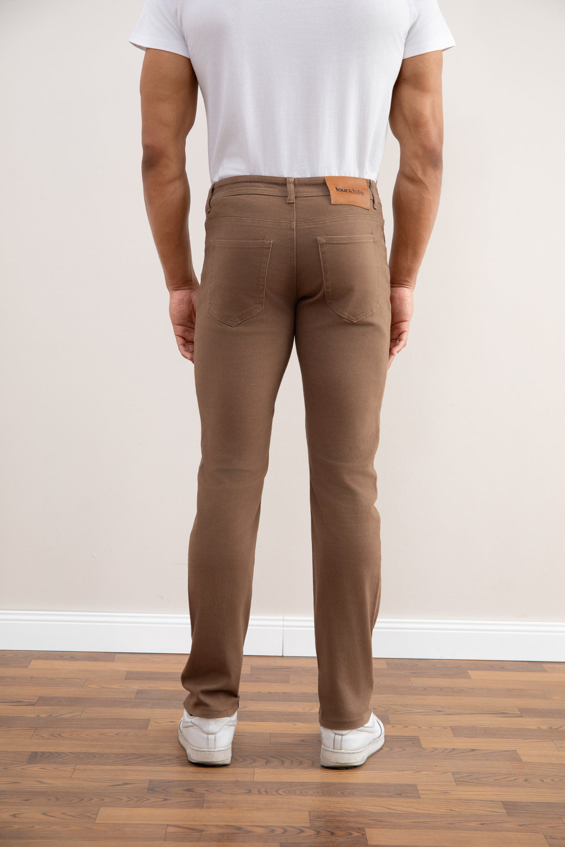 Jean cinq poches stretch taupe foncé