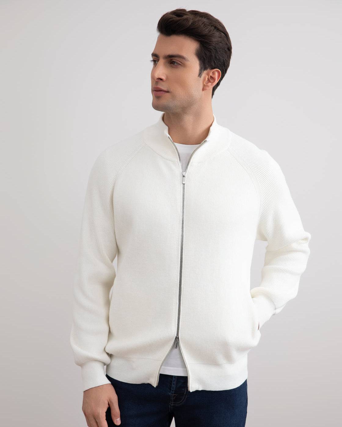 Panama English Rib Full Zip Cardigan - Tour&Tate