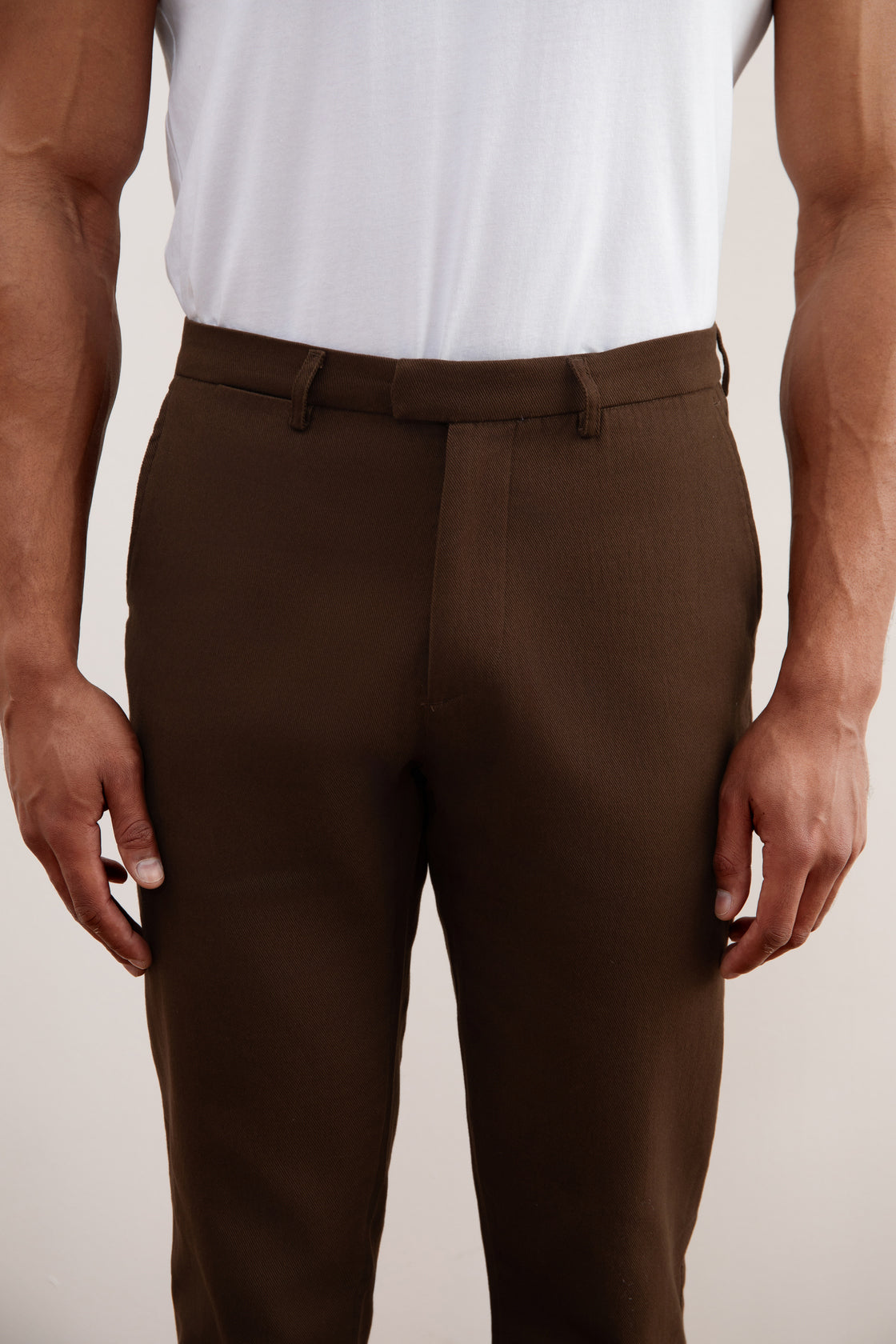 Pantalón de invierno recto marrón oscuro