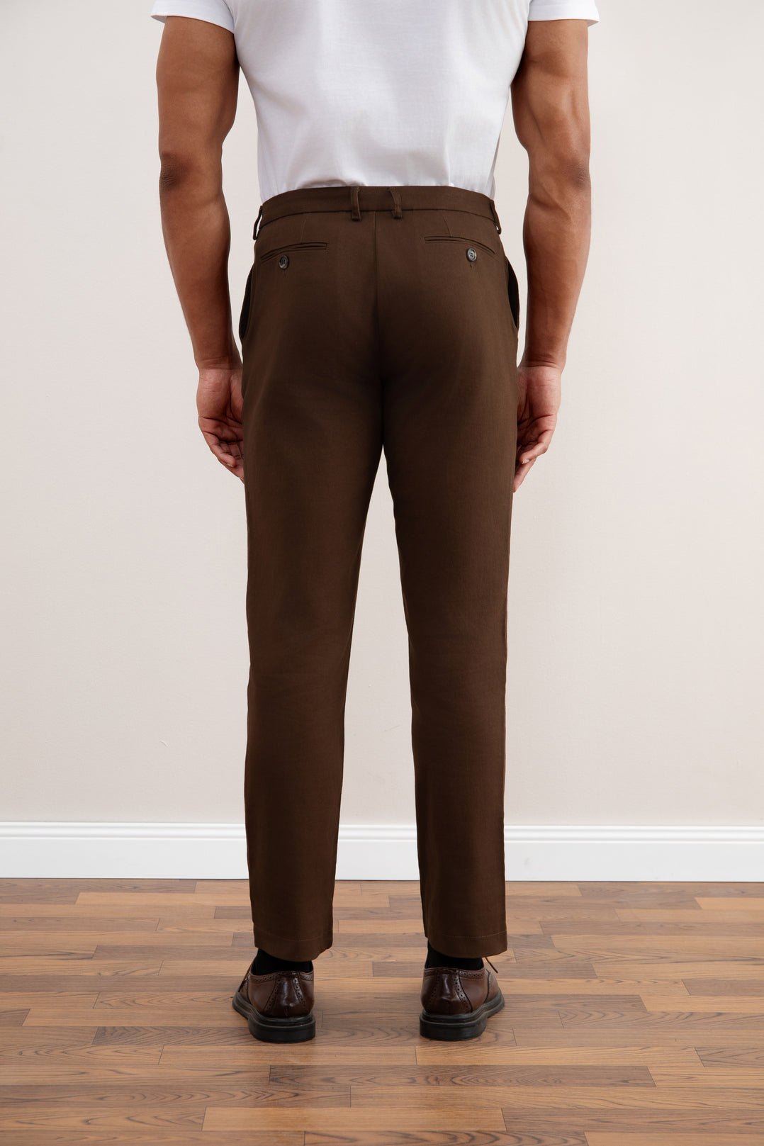 Pantalón de invierno recto marrón oscuro