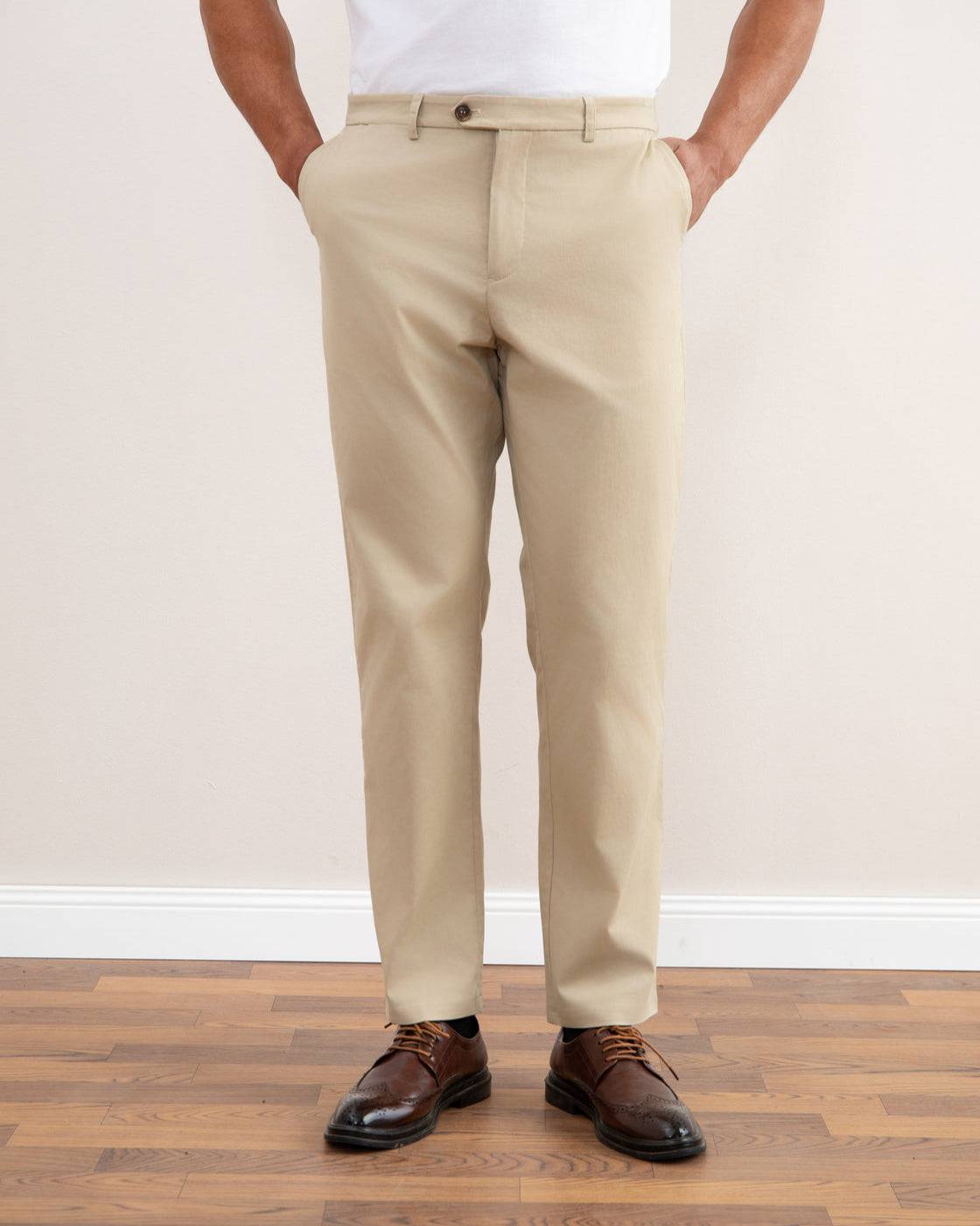 Beige Straight-Fit Chino - Tour&Tate