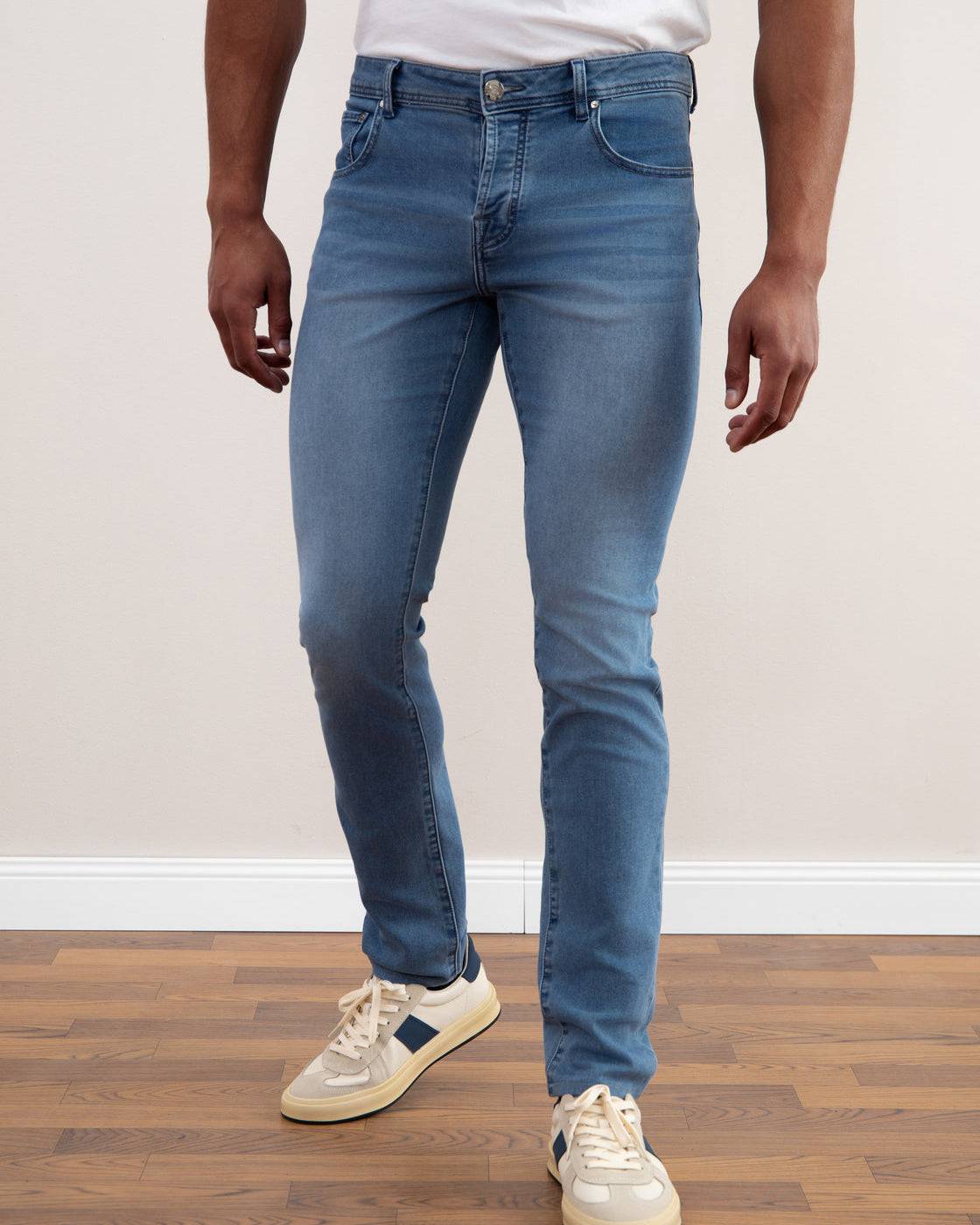 Light Blue Wash Slim-fit Jeans - Tour&Tate