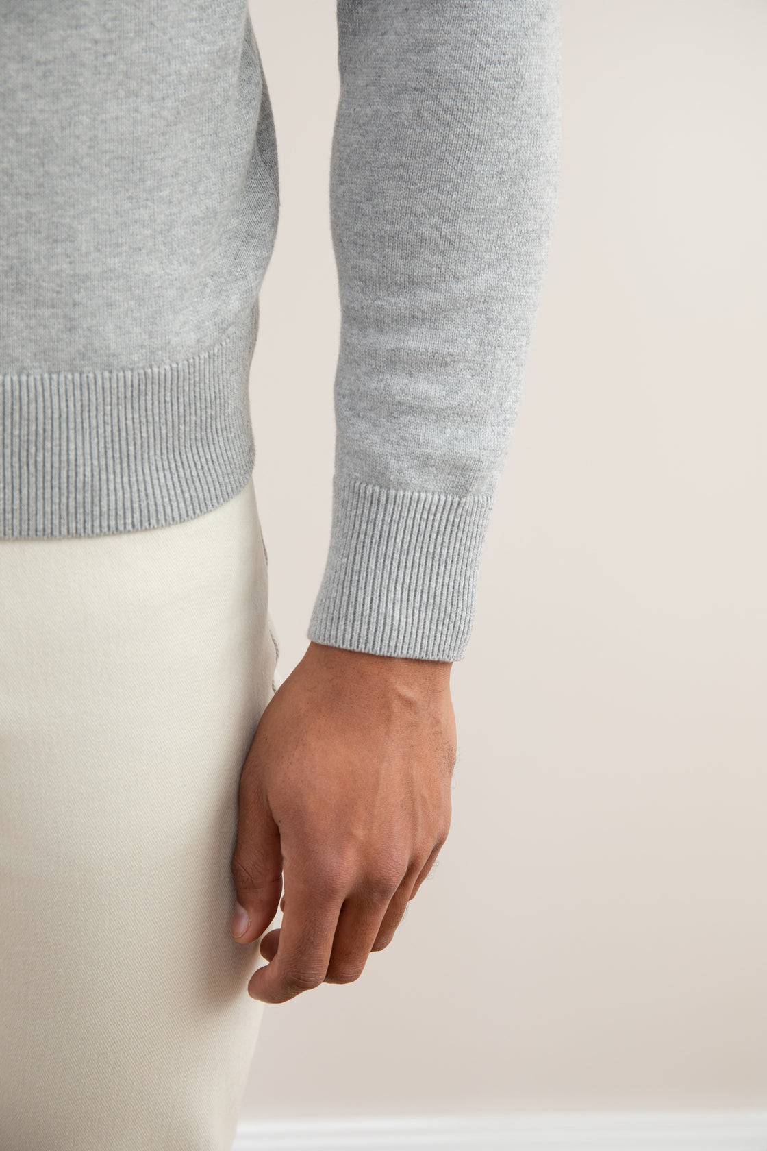 Grey Mélange Half-Zip Sweater - Tour&Tate