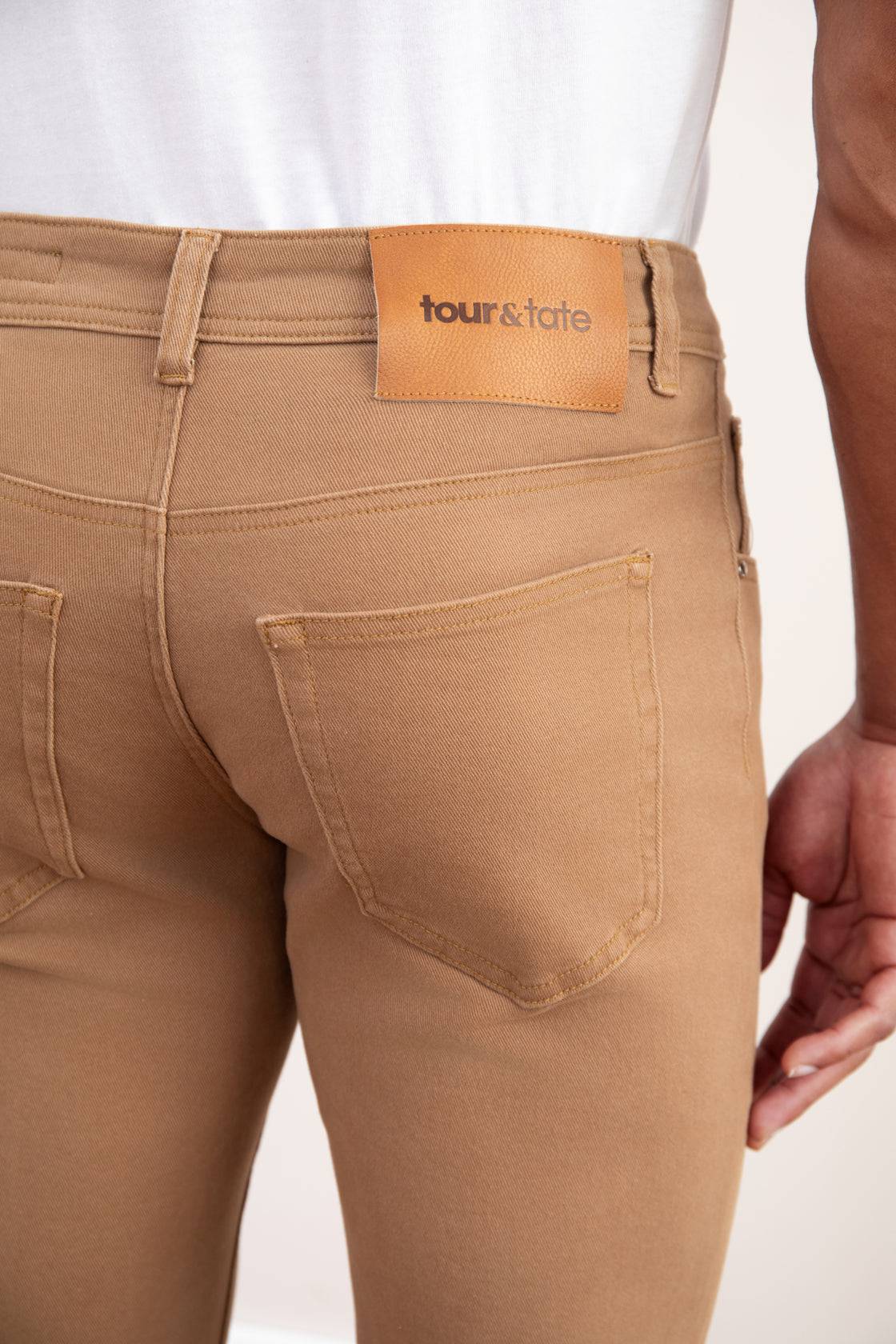 Light Taupe Stretch Five-pockets Jeans - Tour&Tate