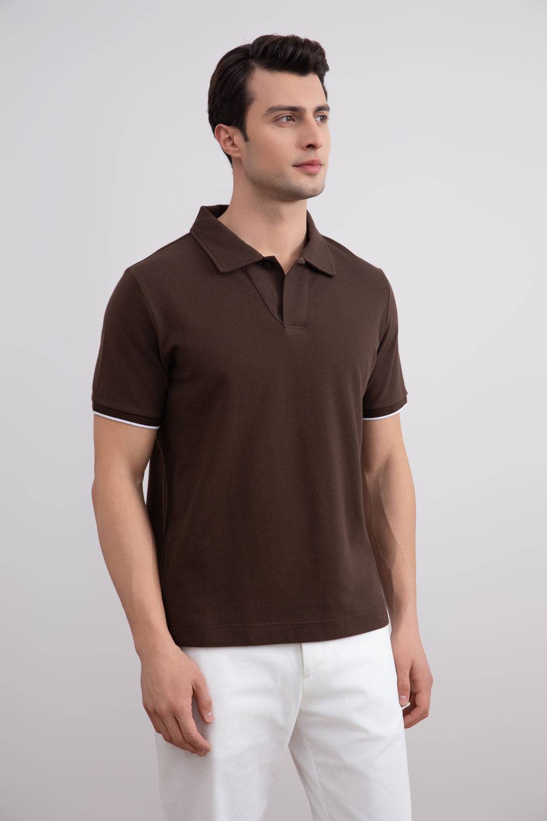 Brown Cruise Open Polo Shirt - Tour&Tate