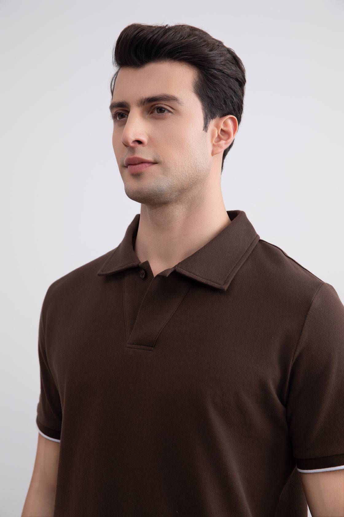 Brown Cruise Open Polo Shirt - Tour&Tate