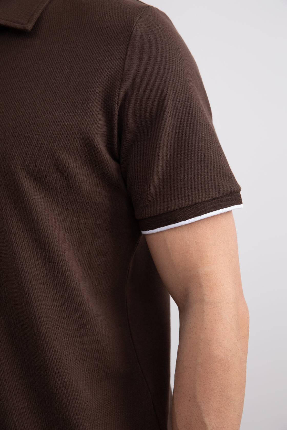Brown Cruise Open Polo Shirt - Tour&Tate