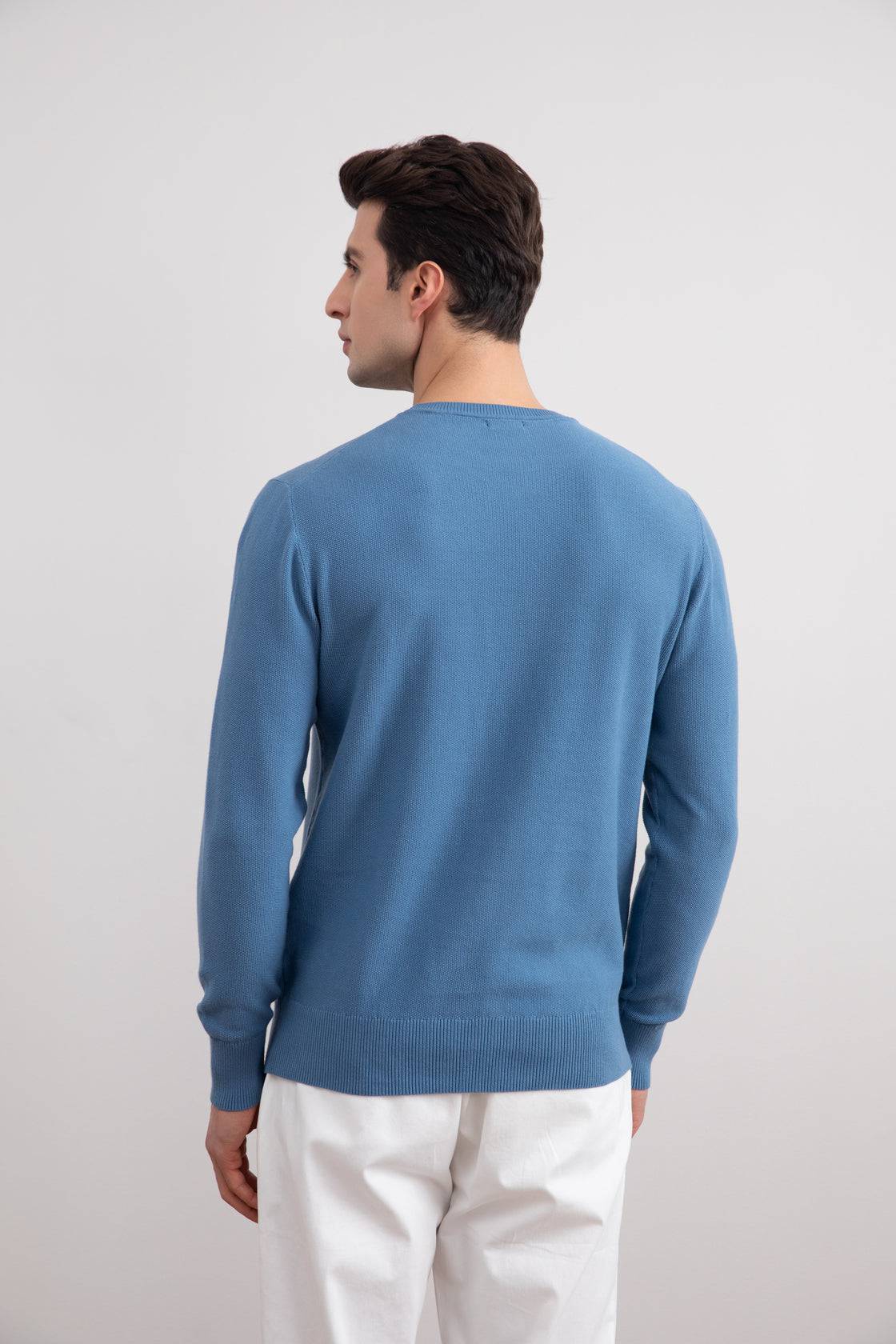 Dusty Blue 18mil Crewneck Sweater - Tour&Tate