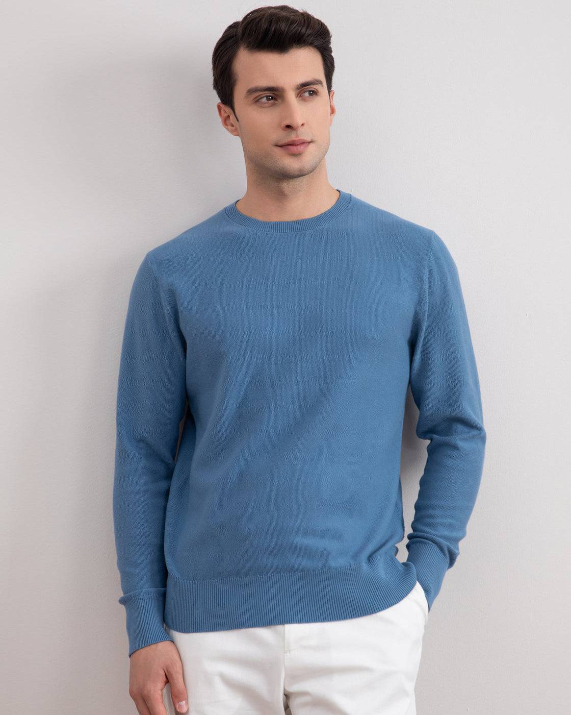 Dusty Blue 18mil Crewneck Sweater - Tour&Tate