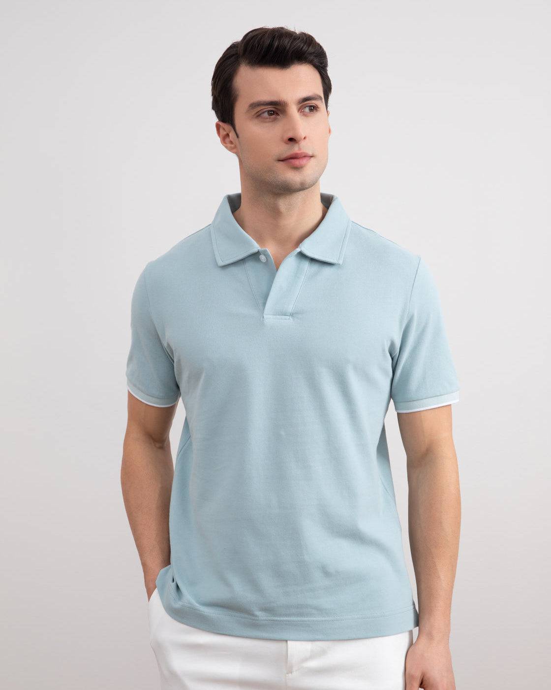 Turqoise Cruise Open Polo Shirt - Tour&Tate