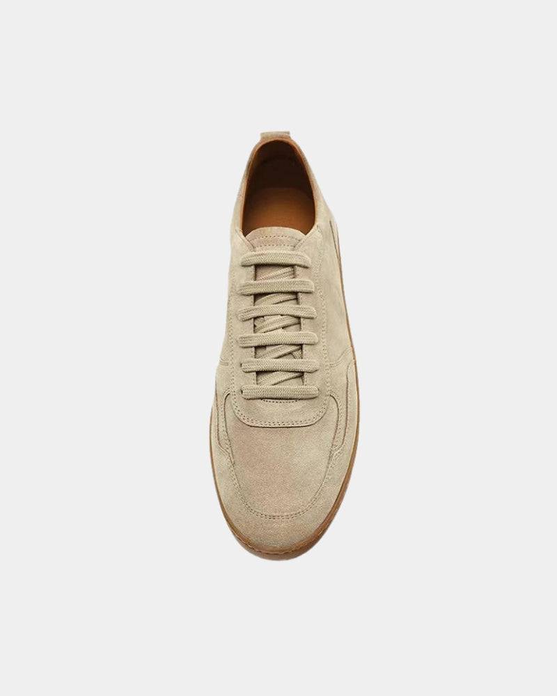 Suede Low‑Top Sneaker - Beige