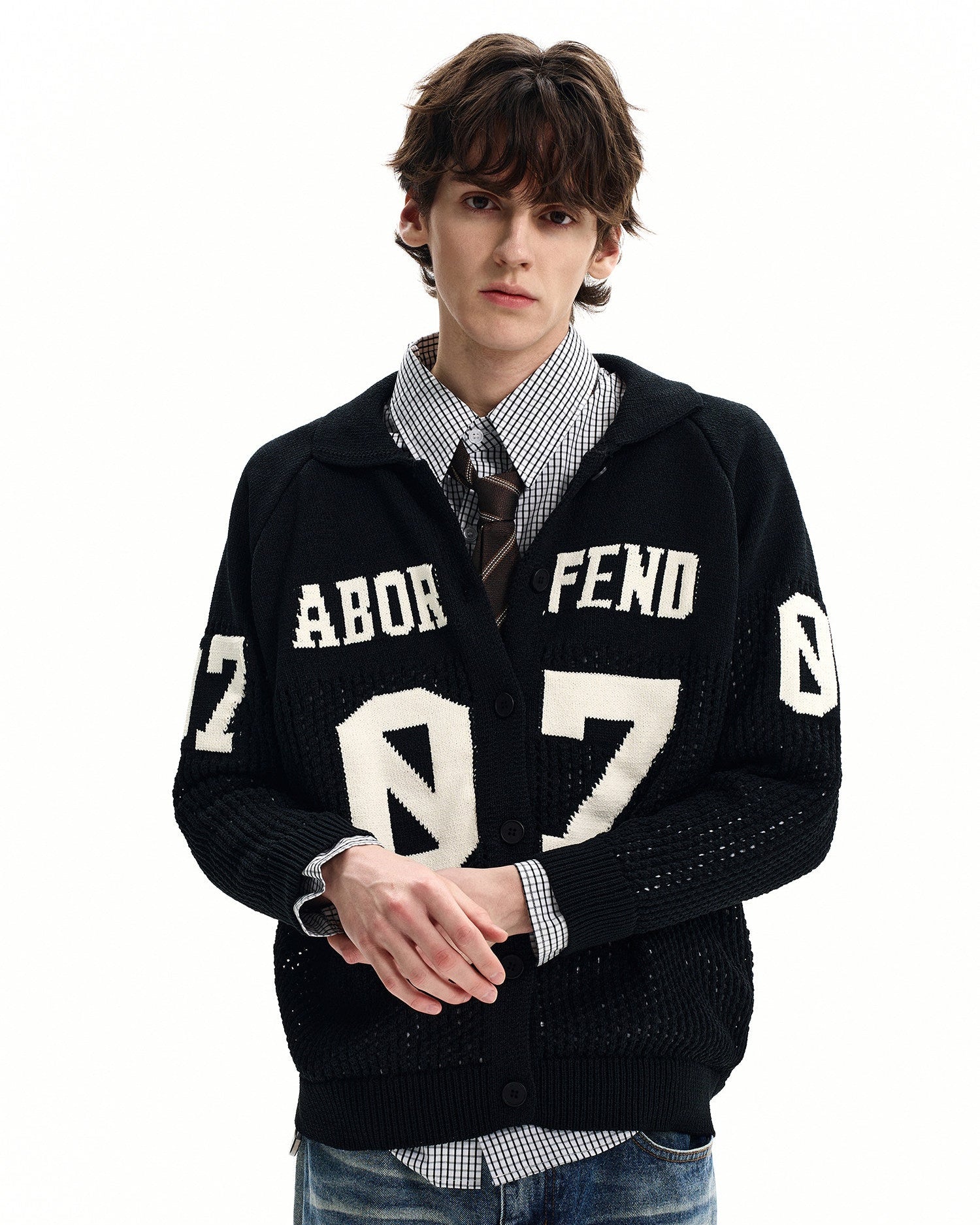 Graphic Jacquard Knit Cardigan