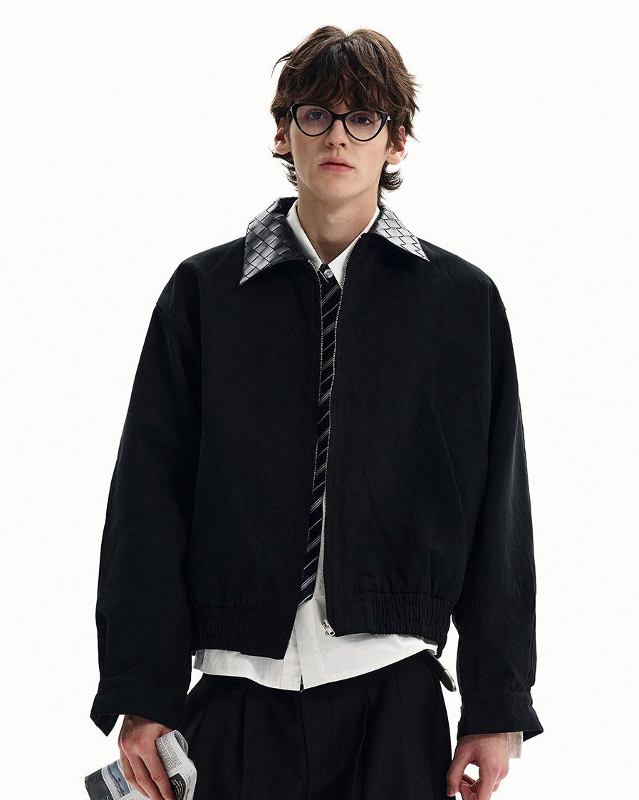 Quilted Collar Cotton Zip Jacket