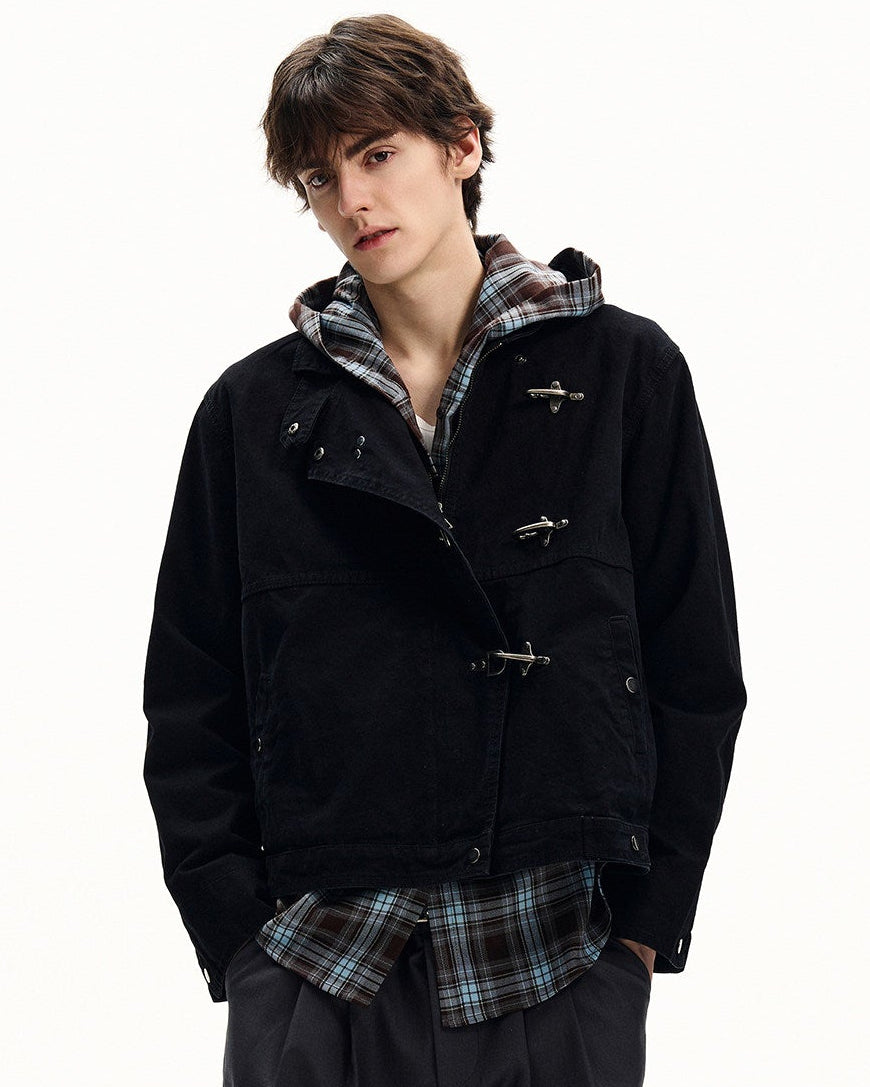 Cotton Canvas Asymmetric Field Jacket