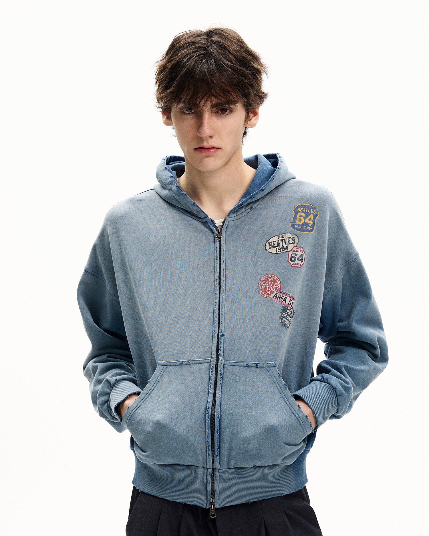 Graphic Cotton Zip Hoodie