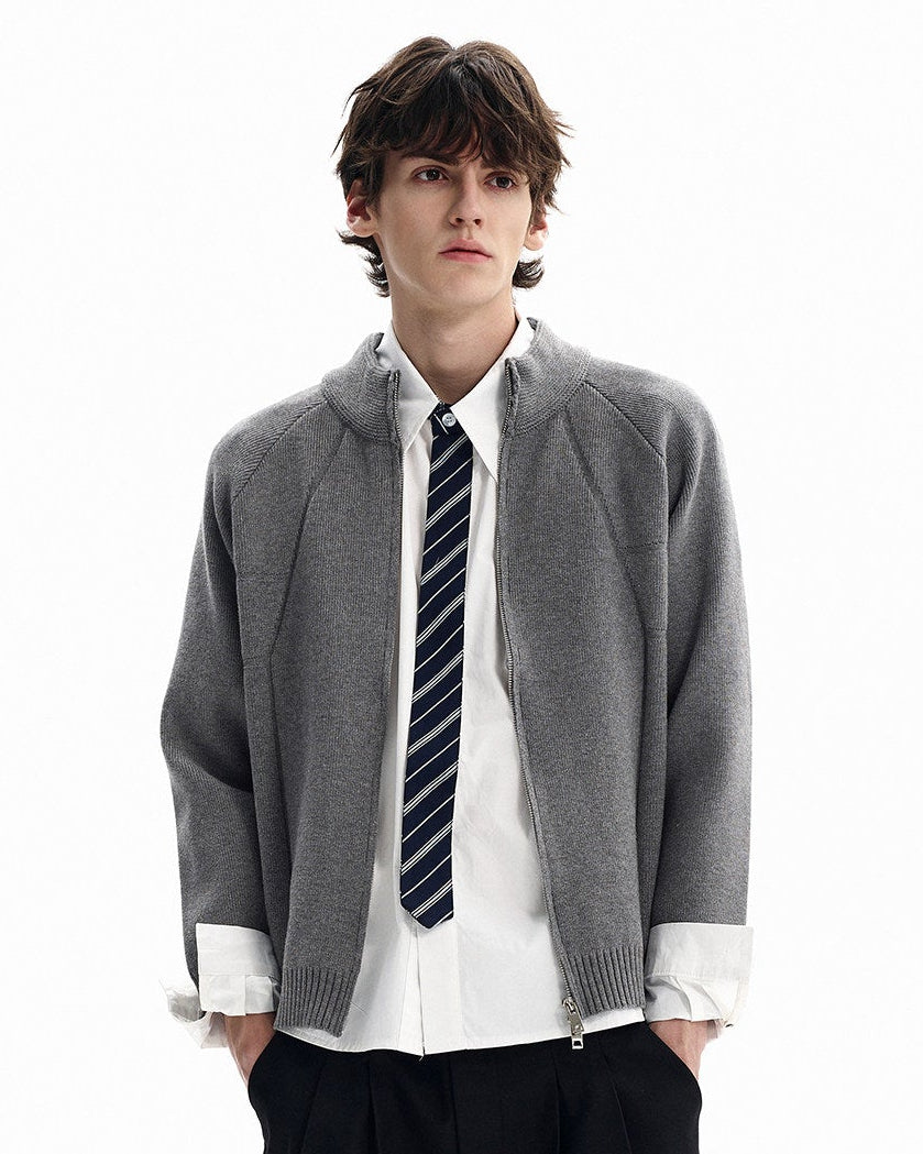 Refined Knit Zip Cardigan