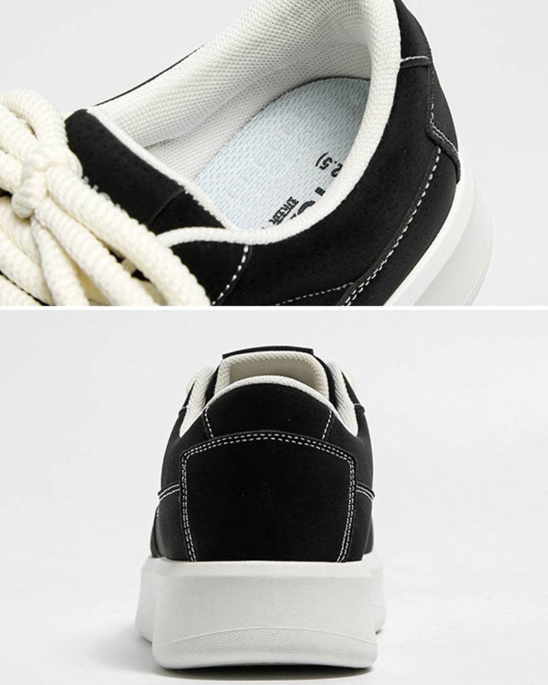 Black Big Sole Suede Low Sneakers