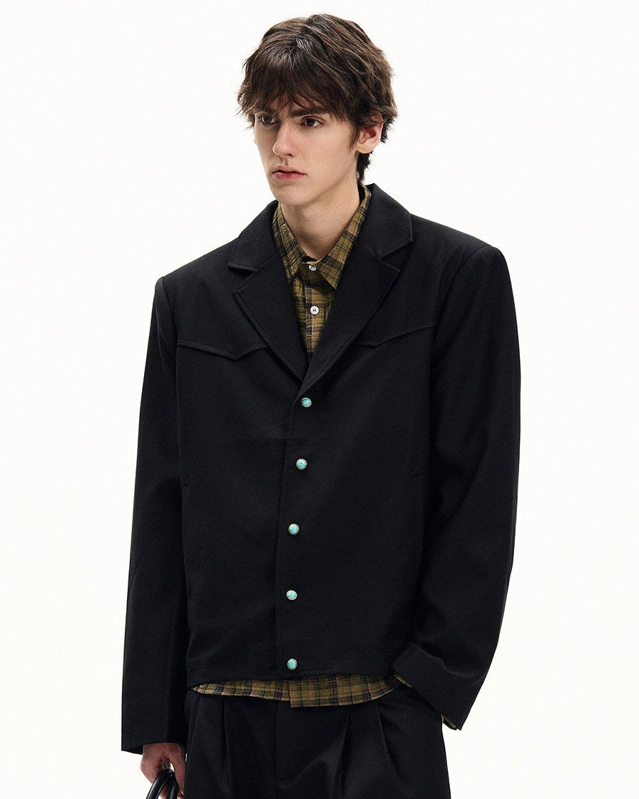 Wool Twill Buttoned Jacket