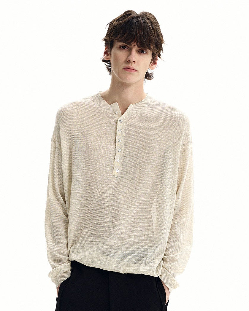 Refined Collar Knit Henley