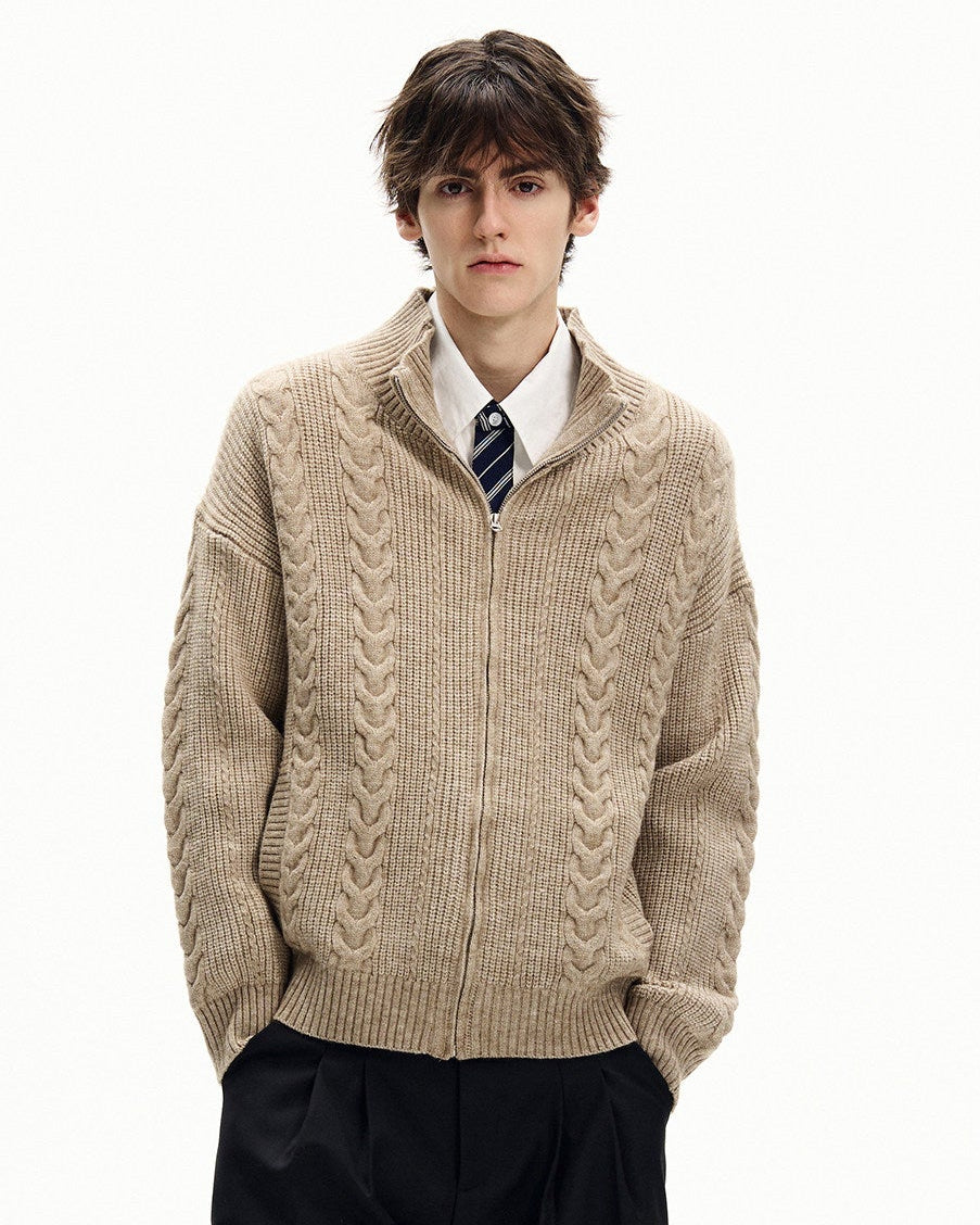 Cable Knit Quarter Zip Sweater