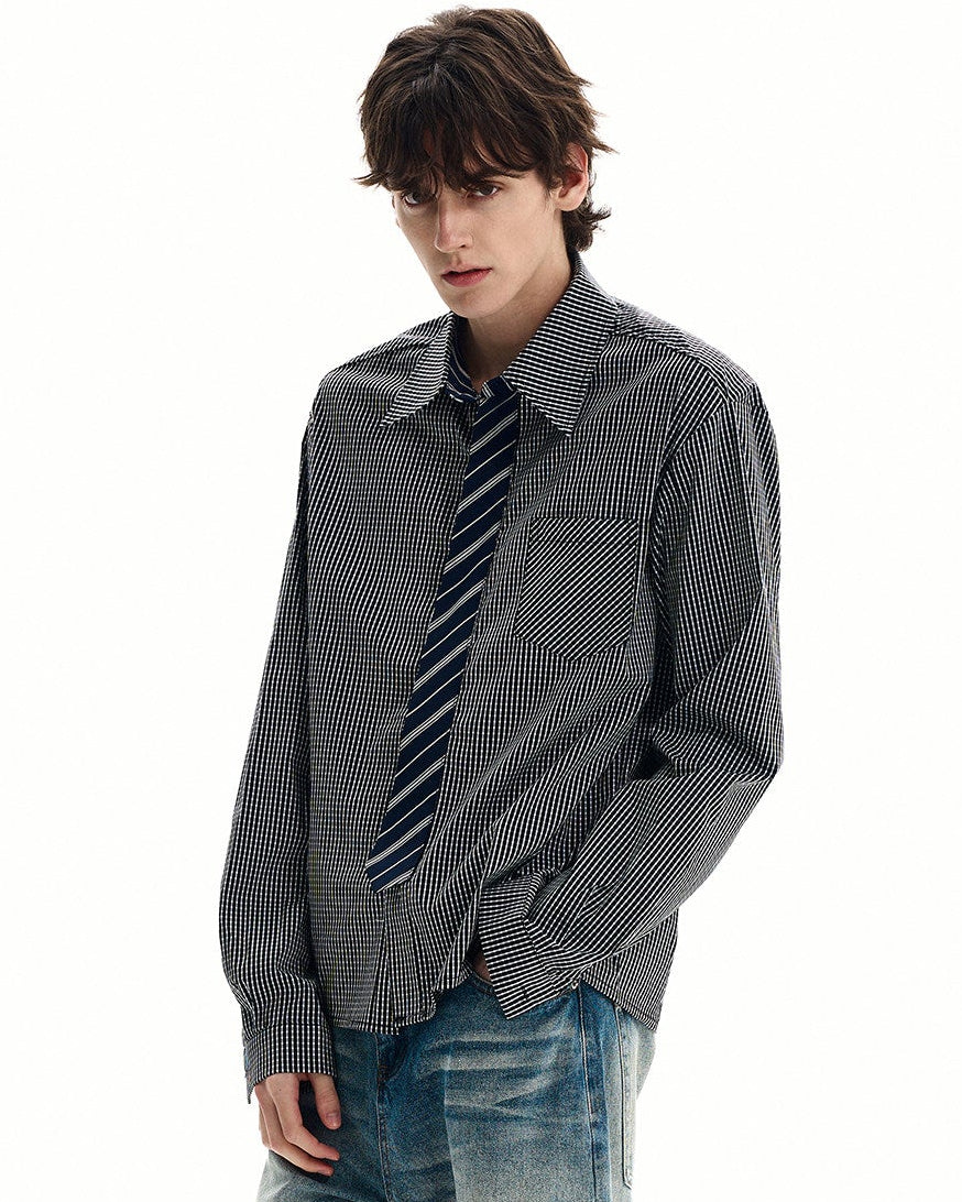 Fine Micro Cotton Grid Shirt