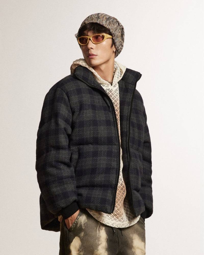 Quilted ANSWER ME Embroided Check Jacket