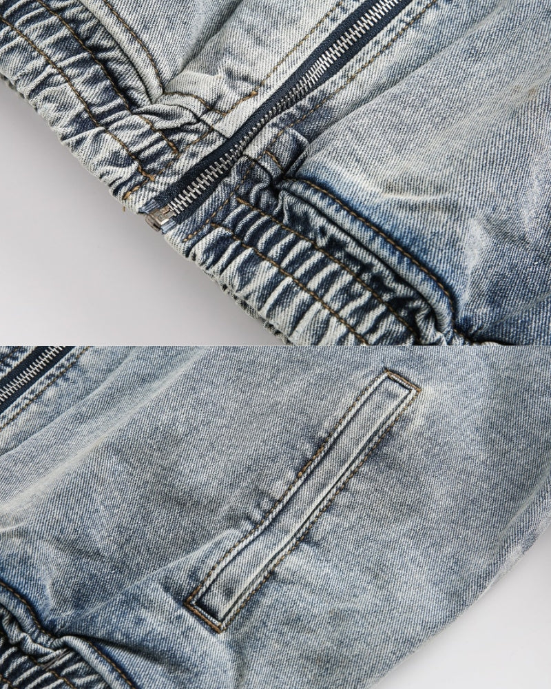 Bomberjacke aus gewaschenem Denim